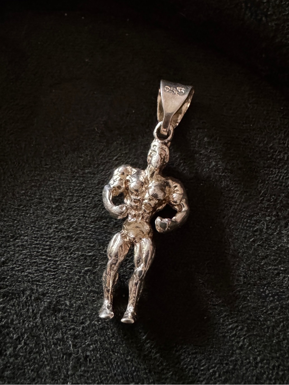 Sterling Silver Bodybuilder Pendant